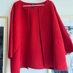 Eileen Fisher Red Boiled Wool Coat